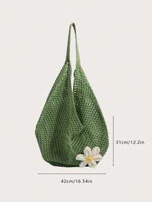 Túi rơm đan rỗng, Túi tote đi biển phong cách Bohemian, Túi tote đan rỗng, Túi mua sắm đi biển dung tích lớn, Túi rơm đan rỗng thời trang, Túi tote đi biển, Túi đi biển phong cách Bohemian, Túi tote đan rỗng dung tích lớn dáng rộng, Túi du lịch - màu xanh lá - Xem 11