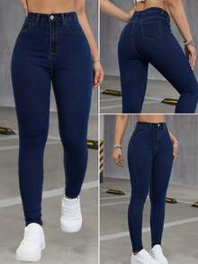 Kit 3 Skinny Jeans Comfortable Premium Butt Lifting Modeling - Nhiều màu - Xem 4