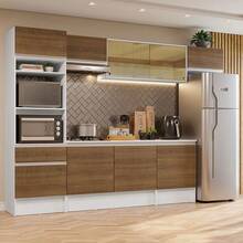 Complete Modular Integrated Kitchen Madesa Diamante 300cm 02 White And Brown Color - White and Brown - View 2