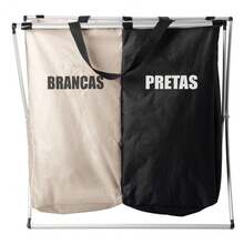 Lyor Polyester Laundry Basket With 2 Compartments - 彩色 - 查看 3