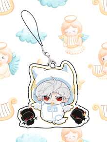 1 pezzo Portachiavi di gioco popolare con figura cartoni animati carina di Love and Deepspace, ciondolo in acrilico per borsa