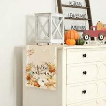 1/25pcs Autumn Theme, Pumpkins And Maple Leaves, Letters Printed Linen Table Runner, Suitable For Festival Parties, Birthday Banquets, Kitchen And Dining Room Decoration, Furniture And Home Textile Decoration. It Is A Multi-Purpose Home Decor Suitable For All Seasons, Perfect For Party And Festival Decorations, And Also An Excellent Gift For Parents And Friends.