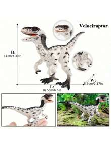 6.7 迅猛龙恐龙玩具，关节可活动——收藏家的完美礼物！ - 彩色 - 查看 2