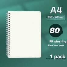Promoção de Materiais Escolares, Caderno com Capa Transparente de PP, Bloco de Notas em Branco, Tamanhos A4, A5, B5, A6, Cadernos Espirais, Papel de Caderno em Branco com Grade Horizontal, Cadernos Espirais para Estudantes