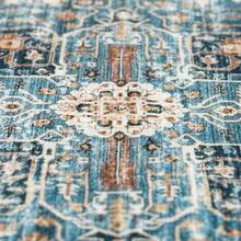 9x12 Area Rugs Living Room - Large Boho Stain-Resistant Rugs With Non-Slip Backing, Vintage Design Bedroom, Beige/Brown, Home Decor Floor - Blue - View 7