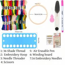 Colorful Printed Water-Soluble Fabric Flowers Pattern Embroidery Stabilizer Embroidery Set For Handmade Embroidery Clothes, Pants, Hats, Bags DIY Decoration Set