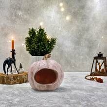 1pc Pink Pumpkin Decoration, Resin Simulated Aquarium Pumpkin Landscape Hideout, Pastoral Reptile Pumpkin Ornament Home Decor Halloween Decor Room Decor Halloween - Multicolor - View 7