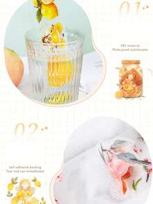 1 Stück dekorative Klebebänder mit Vintage-Motiven, Früchten, PET-Klebebandaufkleber 4,0 cm*2 m, ideal für Bullet Journals, Kunst, Scrapbooking, DIY-Basteleien, Planer, 6 Designs zur Auswahl