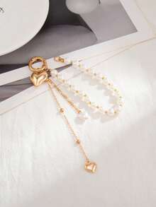 1pc Women's Fashion Accessory Keychain, Classic Retro Pearl Print Beaded Tassel Delicate Keychain, Unique Charm Surprise Gift Christmas - Key - View 3