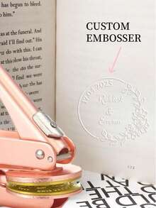 Custom Your Wedding Embosser, Napkin Embosser, Envelope And Invitation Embosser, Personalized Embosser Stamp, Custom Embosser Stamp, Personalized Wedding Embosser, Initials Embosser, Paper Embosser, Monogram Embosser Personalized Initials Embosser Stamp, Monogram Embosser - Pink - View 2