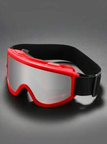 新款一体式大框黄色镜片夜视滑雪镜，加厚防风，适用于单/双板户外运动骑行徒步登山广视野防护眼镜滑雪雪地防风