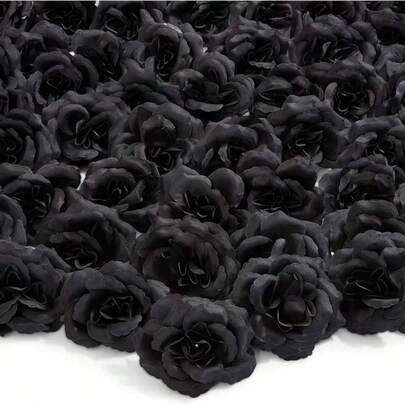 10/15/20/25/30 件人造玫瑰花头 - 3.5 英寸逼真假花头，适合情人节、婚礼和家居装饰。金色浓郁，非常适合派对和活动造型、活动花卉点缀 | 装饰性丝绸花 | 精致花瓣设计，花束配件