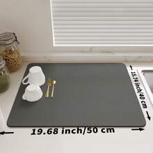 1 件纯色滴干垫，防滑吸水耐磨咖啡机垫，柔软硅藻土排水垫，排水垫，咖啡垫，酒吧餐厅垫，宠物垫，餐具垫，浴室垫，餐桌装饰台面垫，家庭厨房用品