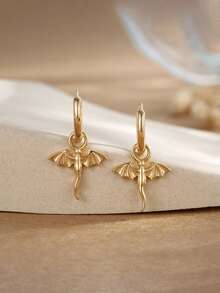 1 Pair Minimalist Mini Magic Dragon Copper Stud Earrings, Fashionable Design Suitable For Women's Daily Wear - Multicolor - View 5