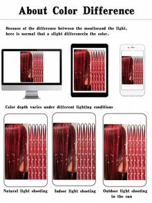 Tóc nối kim tuyến lấp lánh hình tiên nữ, tóc nối kim tuyến lấp lánh chịu nhiệt, thích hợp cho tiệc Giáng sinh, năm mới - Đỏ - Xem 3