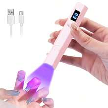 1pc Handheld LED Display Nail Lamp, USB Rechargeable Portable Curing Light For Gel Nail Polish, Suitable For Home DIY - Multicolor - View 10