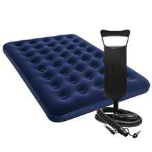 VG Plus Double Or Single Inflatable Air Mattress Kit Supports 200kg + Air Pump + Pillows (Various Options) - Màu xanh lam - Xem 1