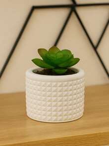 Kit 4 Units Decorative Vase Jewelry Holder Jewelry Holder Trinket Holder Textured Plaster Thing Holder For Succulents, Cactus And Plants