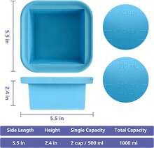 2 Cup Silicone Freezer Trays With Lid 2 Pack Silicone Freezer Molds Make 2 Perfect Soups, Broths, Stews, Sauces, Curries,9831737 - 珊瑚粉 - 查看 6