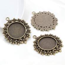 4pcs 25mm Inner Size Multi-Styles Pendant Cabochons Blank Base Setting Bezel Tray DIY Jewelry Making Accessories Findings For Necklace Keychains - Pendant Blank Base Setting - View 13