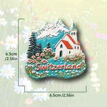 1 pieza Imán de nevera con Hito de Suiza, Chocolate suizo 3D de resina, Tren alpino y Chalé de montaña, Recuerdo de Berna, Decoración de hogar y oficina, Regalo