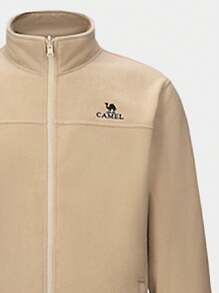 CAMEL CROWN Men's Fleece Jacket Spring And Fall Warm Long-Sleeved Fleece Tops Thickened Sports Jacket