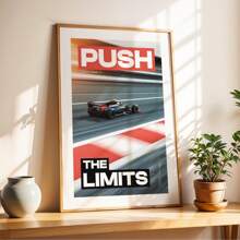 1 Stück rahmenloses F1 Rennwand Kunst Extrem Geschwindigkeit Sport Poster mit Adrenalin-Design, Vintage Retro F1 Auto Leinwanddruck für Männerhöhle/Wohnheim/Wohnzimmer, coole Poster für Schlafzimmer Dekoration & Geschenk zum Schulanfang (Wanddrucke, Motorsport Kunst, Rahmenlos)