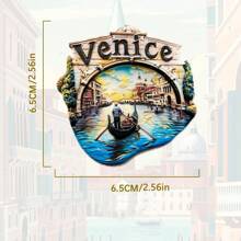 1pc Italian Landmark Fridge Magnet, 3D Resin Milan Duomo, Venice Canal & Italian Motorcycle (Vespa), Travel Souvenir Gift, Home Office Fridge Decor