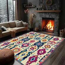 3x5 Rugs, 2x3 Rug, Southwestern Rustic Area Rug, Colorful Geometric Door, Washable & Non - Slip Small Carpet, Home Decor - Tím Xanh lá Cam Be - Xem 1