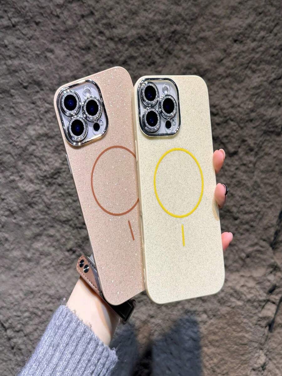 Luxury Bling Glitter Camera Lens Magsafe Magnetic Case Cover For IPhone 16/15/14/13/12/11/Pro/Promax - 黑色 - 查看 1