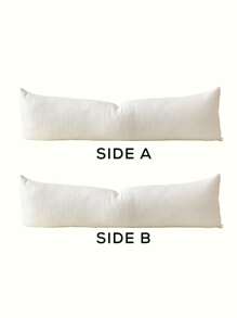 1件装，100%涤纶奶油白华夫格纹长款抱枕套（不含枕芯），简约风格，适用于床、农舍风沙发等，现代感十足的纹理抱枕套 - 奶油白 - 查看 9