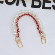 Cordón para teléfono de muñeca con perlas, correa de repuesto para bolso estilo Ins, cadena para bolso en negro, rojo, blanco
