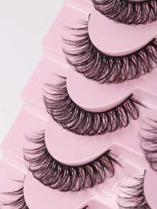 10 Pairs Russian Style False Eyelashes, D-Curl Thick & Fluffy Lashes For Daily & Party, Charming Eye Makeup, Travel Essential,Festival Lashes,Rave Makeup,Glitter Eyelashes,Rave Party Accessories - Multicolor - View 6