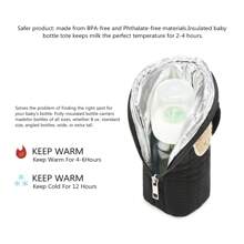 1 件卡通熊婴儿奶瓶保温袋，适合户外使用，悬挂和携带设计，时尚奶瓶套，防止掉落