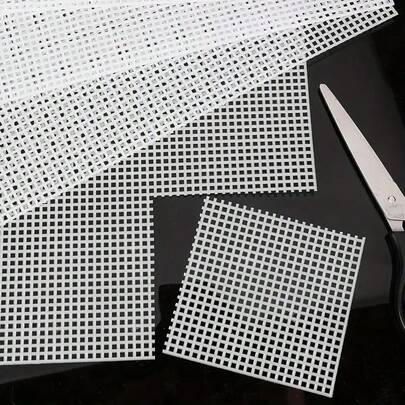 7pcs Plastic Canvas, Plastic Mesh, Embroidery Mesh, Knitting Crochet Items, DIY Handicrafts, Coaster Crochet, Creative Design Cutting Mesh Fabric