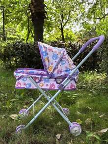 儿童迷你玩具推车，易于携带，可折叠，采用铝合金材质，适用于卧室、客厅、角色扮演和居家游戏 - 彩色 - 查看 1