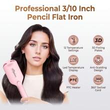 Fer à friser en U profond et lisseur, Crimper en U profond, Coiffage à haute température à sec et à l'eau, Grandes vagues faciles à un clic, Cadeau de coiffure idéal pour la petite amie et la mère, Indispensable pour la rentrée scolaire (Rose)