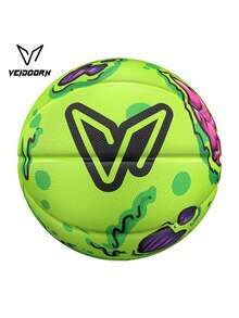 veidoorn 1个7号标准橡胶印花篮球，图案设计独特，适合室内外训练，材质耐用，时尚独特，趣味十足。 - 綠色 - 查看 3