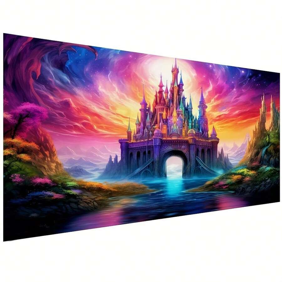 Fantasy Beautiful Castle DIY 5D Diamond Art Kits For Adults, Landscape Diamond Painting Kits Art, Full Round Drill Embroidery Rhinestone Crafts,For Home Decor Gift - Nhiều màu - Xem 1