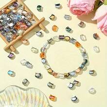 10/30/60/90 件猫头玻璃珠 DIY 珠宝制作 - 独特的猫咪设计，彩色混色高品质明亮玻璃珠（随机组合），项链手链耳环配件，猫咪魅力珠 - 彩色 - 查看 5