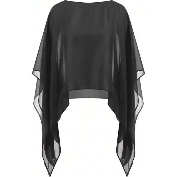 1pc Bride Cloak, Wedding Shawl, Women's Chiffon Elegant Sunscreen Shawl For Daily Use