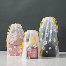 10 件便携式抽绳鞋子收纳袋，抽绳磨砂塑料收纳袋，便携式旅行鞋袋，透明防水鞋子收纳袋，适合度假旅行，鞋子整理，物品整理和防尘，行李箱整理