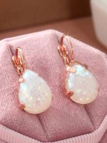 1 Pair Minimalist Teardrop Pendant Earrings, Suitable For Daily Wear, Great Gift For Colleagues And Classmates On Birthdays And Holidays