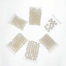 1 Box White Soft Polymer Clay Bead Necklace & Bracelet Making Kit, 15/24 Summer Jewelry Grid Set, 4mm 6mm 8mm 10mm Faux Pearl For Friendship Jewelry Making, DIY Beading Decor, Spacer Beads, Suitable For 8-12 Years Old Girls, Ideal Gift For Holidays - Pure White - View 11