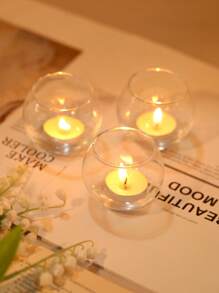 1pc Crystal Clear Cup Glass Candle Holder, Decorations, Scented Candle Cups, Outdoor Patio Decoration, Hotel Decoration, Room Decoration, Office Desktop Decoration, Scented Candle Cups, Candlelight Dinner, Room Atmosphere, Suitable For Wedding, Family Gathering, Party, Table Decoration, Home Aesthetics, Birthday Gifts, Graduation Gifts, Anniversaries, Gifts, Gifts.