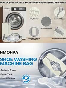 (Various Colors Available) Shoe Washing Machine Bags, Laundry Shoe Cleaning Bags For Washing Machines And Dryers, Reusable Laundry Bags, Mesh Laundry Bags For Adult And Children's Shoes, Our Shoe Washing Machine Bags, Spring, Simple, Summer Tops - Multicolor - View 3