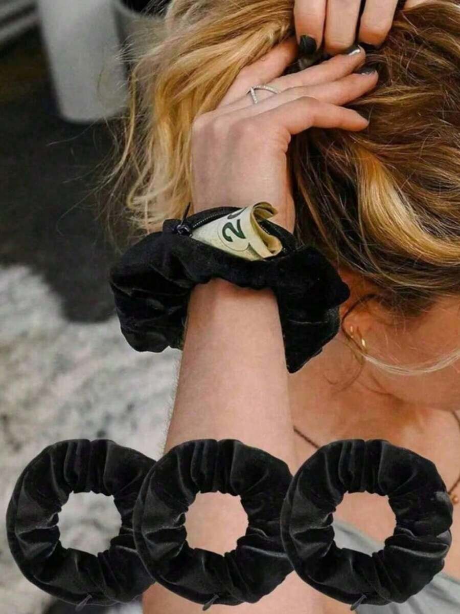 1pc Multifunctional Headband Storage Bag - Portable Storage Box, Non-Waterproof, Elastic Headband With Zipper, Can Store Keys, Cash, Earphones, Accessories - Fashion Polyester Headband Accessory, Large Capacity Cosmetic Storage Box, Suitable For Storing Lipstick, Brushes, Skincare, Phone, Coins, Small Items