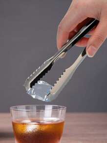 1pc Stainless Steel Ice Clip, Thickened Stainless Steel Ice Clip, Food Appetizer Tongs, Serving Appetizer Tongs, Sugar Tongs, Suitable For Tea, Coffee, Bar, Bread, Ice, Barbecue, Kitchen Wedding Restaurant For Party Coffee Bar Serving And Cooking, Halloween And Christmas Party Supplies