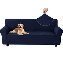 Ystyle 3-Seater Sofa Cover With Armrests, Universal Stretch Sofa Cover, Washable Cat Scratch-Resistant Sofa Cover, Stain-Resistant Stretch Sofa Cover, Non-Slip Sofa Cover - Navy Blue - View 1