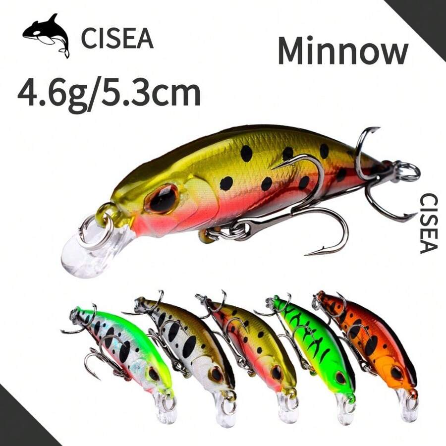 CISEA F11 Fishing Lure Minnow Lure For Fishing Hard Bait Jip Head Sinking Water 4.6g 5.3cm